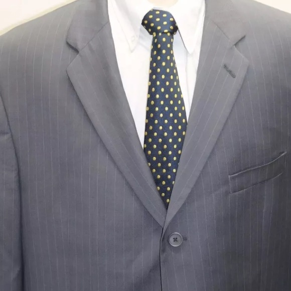 CK Calvin Klein Men Blazer Gray Pin Stripe 100% Wool 3 Buttons 48R Canada - Picture 6 of 9